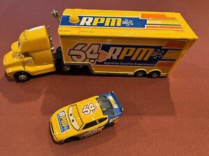 Disney Pixar Cars Hauler Piston Cup #64 RPM Semi Truck Trailer + Die Cast Car