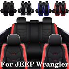 For JEEP Wrangler Car 5 Seat Covers Full Set 3D PU Leather Cushion Protector Pad (For: 2020 Jeep Wrangler)