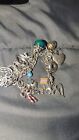 JAMES AVERY BRACELET WITH 20 CHARMS. Retired Bronze cupcake Turtle World Damaged