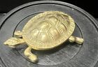 Brass Turtle With Hinged Lid Match Holder Ashtray Trinket Box Figurine Vintage