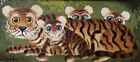 California Artist Harold Landaker Big Eye Tigers Board Oil Painting “SEZ WHO!”