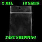 2Mil Hang Hole Plastic Zip Seal Reclosable Poly Bags Jewelry 2 Mil Top Lock