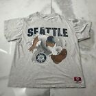 Vintage Seattle Mariners Shirt Adult Extra Large Grey MLB Cartoon 90s Nutmeg Men