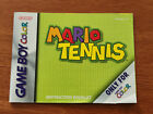 Mario Tennis - Nintendo Game Boy Color GBC - Authentic - Manual Only!