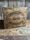 1940s Vintage CANADIAN BUTTER QUEBEC Finger Jointed Wooden Crate DAIRY PRODUCTS