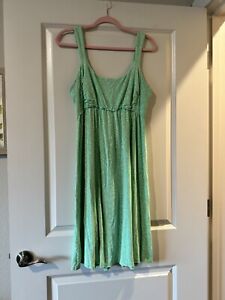 Fresh Produce Women's Green Tank Summer Dress Size Large Stretch EUC