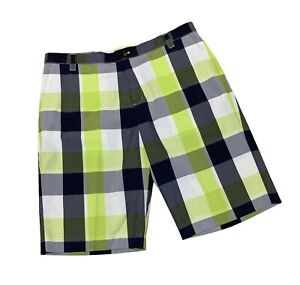 Adidas Mens Flat Front Plaid Golf Chino Shorts Size 38 Multicolor Colorful