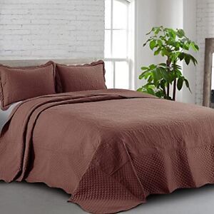 Oversized King Bedspreads 128X120 3 Pieces Quilt Set Lightweight Soft