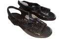 SAS Suntimer Sandals Womens Size 8 M Black croc embossed EUC worn once