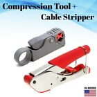 RG58 RG59 RG6 Compression Tool + BNC RCA F Cable Stripper Crimper Coax Cable Kit
