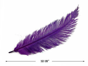 20 Feathers - Purple Mini Spads Ostrich Wing Mardi Gras Centerpiece 12-18
