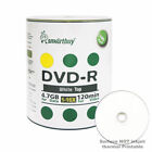 100 Smartbuy 16X DVD-R 4.7GB White Top Non Printable Blank Recording Disc