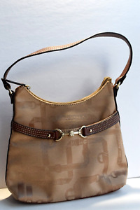 Etienne Aigner Monogram Brown Canvas & Faux Leather Y2K Handbag