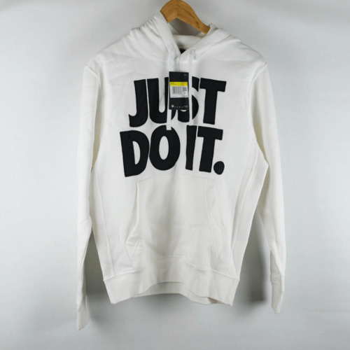 Nike Just Do It Men's Fleece Pullover Hoodie White Size Small BV5109-100 NWT