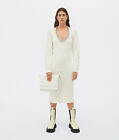 BOTTEGA VENETA 2590$ Chalk White Textured Cotton Knit Dress - Chunky Chain