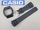 Genuine Casio G-Shock DW-5600E black resin rubber watch band and bezel set