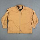 Wrangler Jacket Mens 2XL Brown Canvas Workwear Full Zip Pockets Outdoor