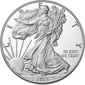2021-W 1 oz Proof American Silver Eagle Coin (Box, CoA, Type 1)
