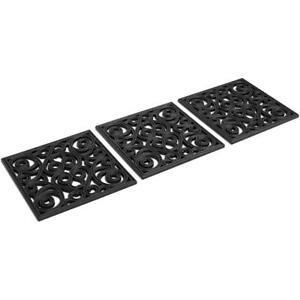 BIRDROCK HOME 12 x 12 Rubber Stepping Stones Tile - Black - Set of 3