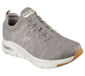 Skechers Shoes Men Arch Fit Sport Extra Wide Slip On Taupe Mesh Comfort 232301