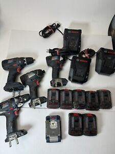 Bosch 18v Drill Impactor Light Battery And Charger Lot