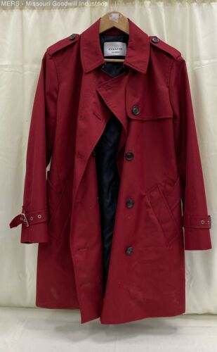 Coach Women Long sleeve Red Trench Coat - Size L