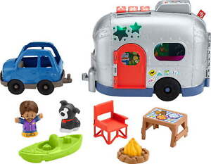 Little People Light-Up Learning Camper Electronic Toy RV for Toddlers, 8 Pieces