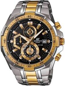 CASIO EDIFICE Silver Golden Analog Quartz Watch - For Men EX18 EFR-539SG-1AVUDF
