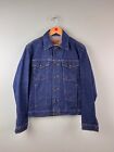 Vintage Wrangler Trucker Jacket Mens Small Blue Denim Western Wear Medium Wash