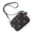 Coach Mini Camera Bag With Lips Print Crossbody Shoulder Bag Black C3329 Auth