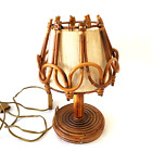 Antique Louis Sognot Bamboo Table Lamp Year 50-60