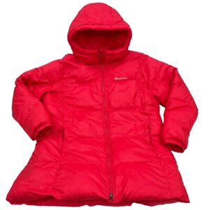 Columbia Red Hooded Puffer Jacket Parka Women's XL