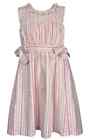 NWT Bonnie Jean Girls Size 6X Ivory Pink Green Stripe Smocked Seersucker Dress