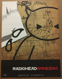 Thom Yorke RADIOHEAD Rare 2001 ALT ART PROMO POSTER of Amnesiac CD 18x24 MINT