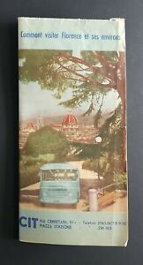 Original 1960 Florence, Italy Bus DAY TOURS BROCHURE WITH MAP