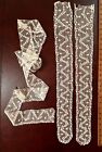 Brussels bobbin lace pair Lappets with matching edging - late 18th C.  COLLECTOR