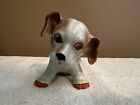 Vintage Porcelain Ceramic Dog With Sewing Pin Cushion Japan Hand Painted