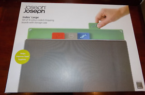 JOSEPH JOSEPH  INDEX LARGE  SET OF 4  COLOUR CODED CHOPPING BOARDS 60153 GRAPHIT