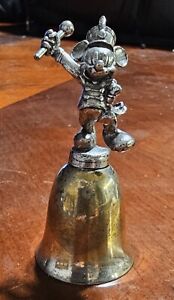 Vtg Disney NE Mickey Mouse Marching Band Leader Silver Plated Bell   3