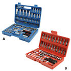 108Pcs Mechanics Tool 6-Point Socket Ratchet Wrench or 46pcs 1/4