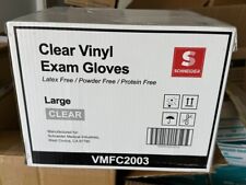 1000Pcs Gloves Schneider 4 mil Clear Vinyl Exam Glove Latex/Powde/Protein Free-L
