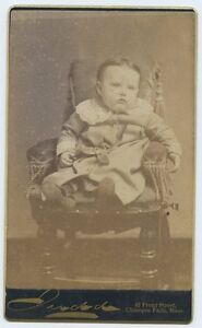 Chicopee Falls MA photo, Judd 42 Front St. Baby sits in Chair CDV
