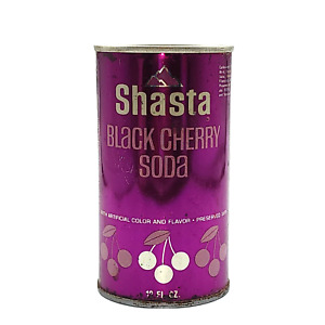 VTG 1970s Regular Shasta Black Cherry 12 oz Purple Steel Can Soda Hayward CA