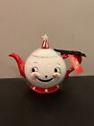 Johanna Parker & Magenta Carnival Cottage Laughing Luna Teapot RED NWT