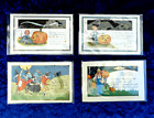 VINTAGE**RARE** AMAZING LOT OF 4 WHITNEY HALLOWEEN POSTCARDS WITCHES JOL. NICE!