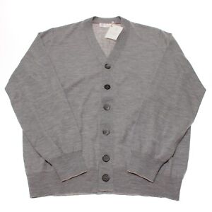 Brunello Cucinelli NWT Wool/Cashmere Cardigan Sweater Size 54 US XL in Gray