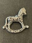 SIGNED JEZLAINE ROCKING HORSE STERLING SILVER BROOCH PIN