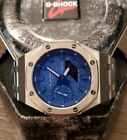 Casio G-Shock GA-2100 Mens CasiOak Royal Oak AP Custom Blue/Silver Steel Watch