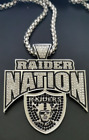 Las Vegas Raiders NATION Oakland Raiders Football Necklace with Chain 24 inches