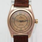 Rolex Oyster Perpetual Chronometer 3696 Pink Gold Tropical Bubbleback Wristwatch